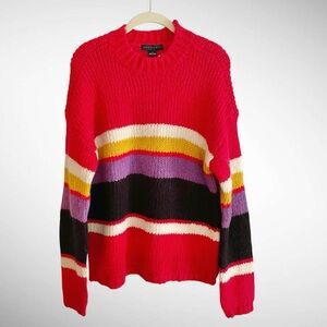NWT Sanctuary Wool-Blend Pullover Party Stripe Sweater Long-Sleeve
